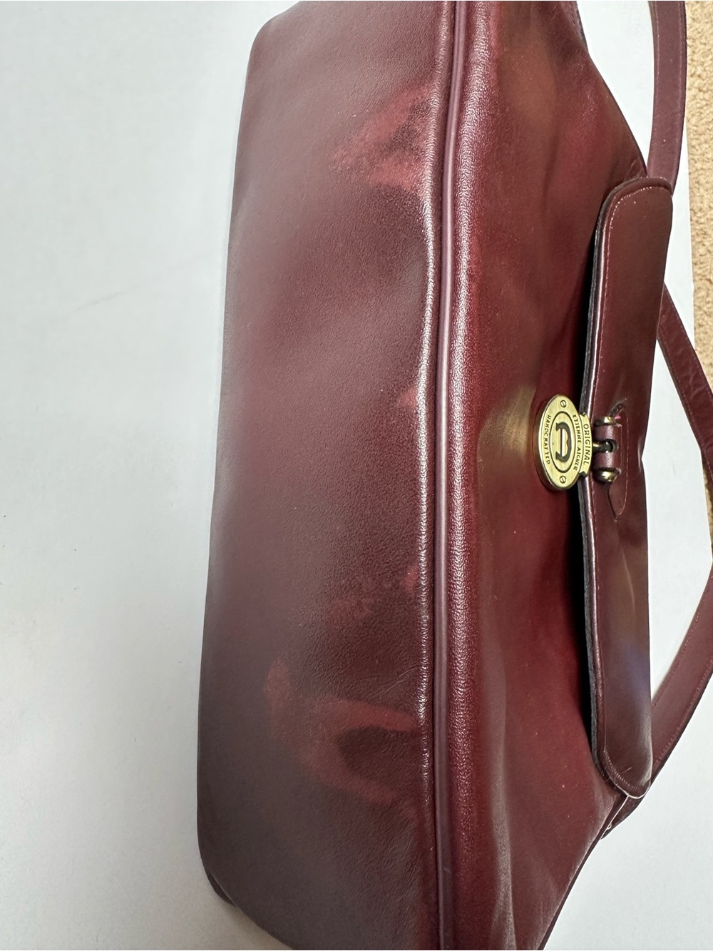 Vintage Etienne Aiger Oxblood Leather Crossbody Purse/Bag - Picture 8 of 8